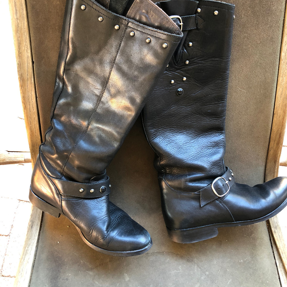 Golden Goose black leather high boots
